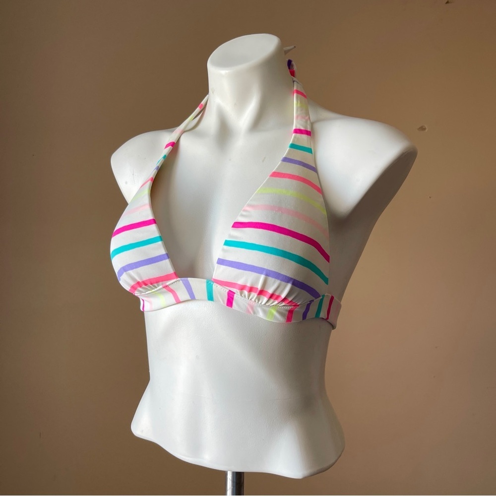 VICTORIA'S SECRET | Striped Halter Swim Top Sz M - Picture 3 of 7